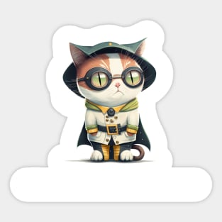 Cat wearing costume Sticker